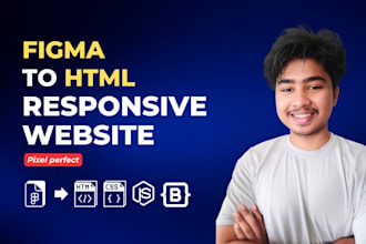 convert PSD to html figma to bootstrap responsive website