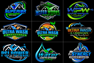 do power washing, cleaning service and pressure washing logo