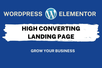 create wordpress landing page by elementor pro page builder