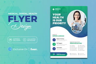 design medical, dental, health, clinic flyer, flier pamphlet