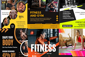 create fitness,sport and gym flyer poster within 4 hours