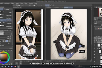 create a beautiful character illustration, or fanart for you in anime style
