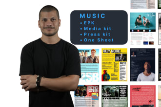 design a music press kit, media kit, epk, one sheet