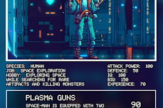 create custom pixel art digital trading cards