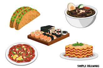 draw food illustration for you