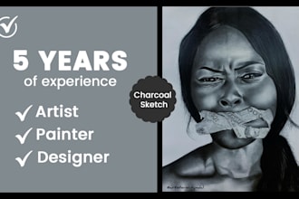 make charcoal sketch portraits