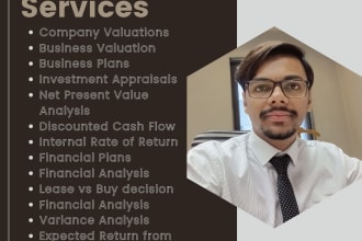 do business valuation, startup company valuation and financial analysis