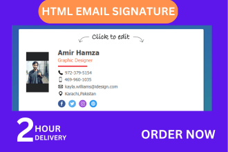 do clickable HTML email signature for gmail outlook