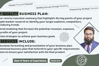 write business plan with financial modelling for your dream project