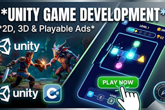 create 2d 3d unity games and interactive playable ads for mobile