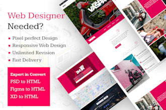 convert PSD to HTML responsive website