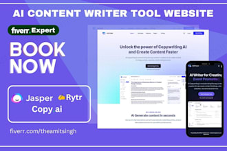 create ai content writer tool website like jasper and rytr with chat gpt, gemini