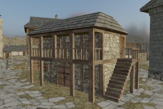 make low poly buildings in psx style starting at 15 bucks