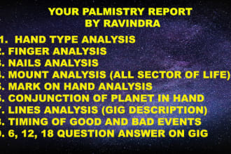 create palm reading report and answer using astrology