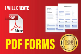 create fillable PDF form with data validations within 24 hrs