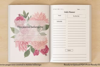 create professional kdp journal or planner interior for you
