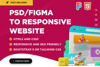 convert figma to html, xd to html, bootstrap 5 responsive design