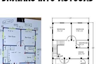 convert pdf, sketch or image drawing to autocad as a draftsman