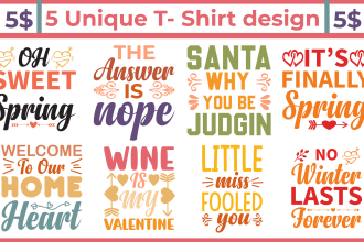 create unique custom typography and svg t shirt design for your etsy