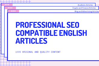 create SEO compatible english article