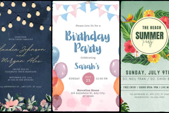 design custom greeting card, invitation card, and party poster