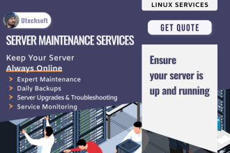 provide monthly server maintenance, monitor, troubleshooting
