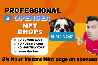 create any blockchain nft website and mint page drops on opensea