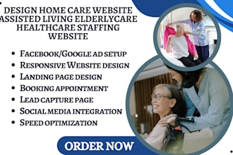 design home care website assisted living elderlycare healthcare staffing website