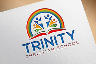 design modern church, christian, religious, ministry logo with copyright