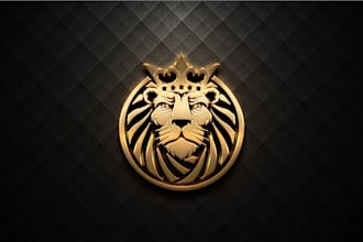 create a premium 3d gold plated logo for your company