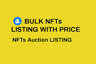 do bulk nfts listing with price to opensea for sale