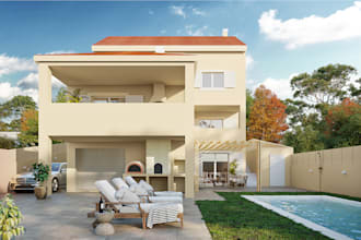 create realistic 3d render for interior, exterior architect