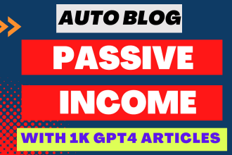 build wordpress auto blogging site with 1k ai gpt4 articles for any niche