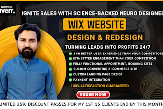 do wix website redesign, wix SEO, wix website design, wix ecommerce landing page