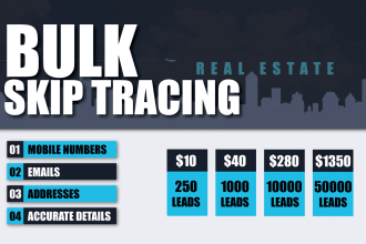 do real estate accurate bulk skip tracing and llc skip tracing