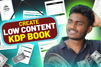 design KDP low content book and cover, KDP interior