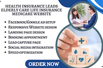 generate health insurance leads elderly care life insurance medicare website