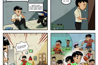 draw extraordinary comic strip for you