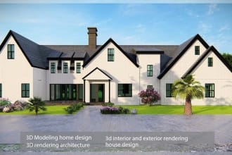 rendering 3d home modeling and house design with walkthrough