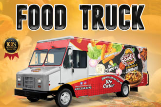 design professional, outstanding box truck wrap, food truck