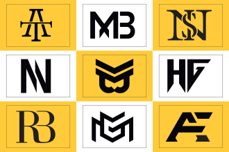 do 3 clever monogram branding initial letters logo design