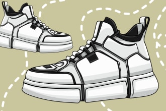 be vectorizing a shoe and footwear design