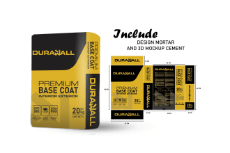 do packaging bag cement wall putty design an 3d mockup