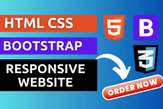 design a responsive HTML CSS bootstrap website for you