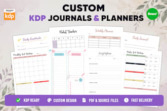 design printable and journals, planners, diary and workbooks for KDP
