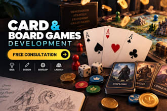 develop card and board games for android IOS PC VR web with unity