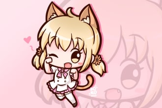 draw chibi anime character in cute style