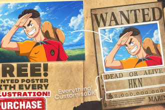 draw custom one piece character illustrations