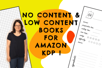 make a custom low content book interior and cover for amazon KDP