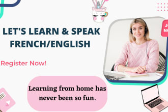 teach conversational french for adults, kids and teenagers